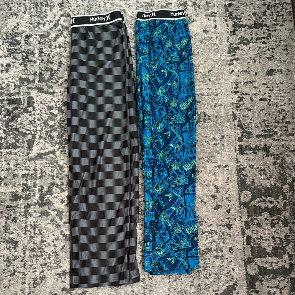 Hurley Checkered Black and Graphic Blue Pants